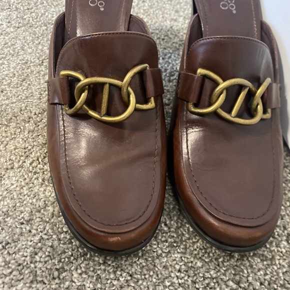 Vintage Franco Sarto Chunky Block Heel Academia Leather Loafer Size 10 - Picture 7 of 10